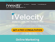 Tablet Screenshot of ivelocitydentalmarketing.com
